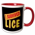 thumbnail image 1 of 3drose, I Survived Lice Survial Pride and Humor Design, 15oz Two-tone Red Mug, 1 of 6