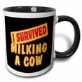 thumbnail image 1 of 3drose, I Survived Milking a Cow Survial Pride and Humor Design, 15oz Two-tone Black Mug, 1 of 6