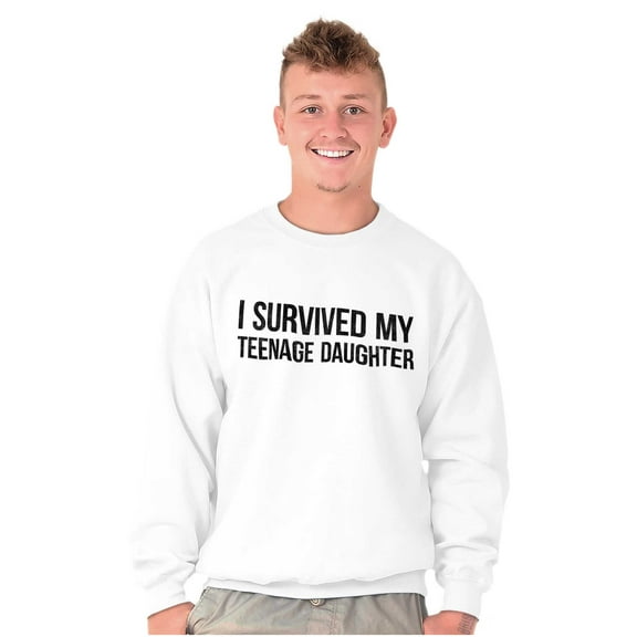 I Survived My Teenage Daughter Funny Unisex Plus Fleece Graphic Sweatshirt Brisco Brands 3X