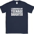 thumbnail image 1 of I Survived My Teenage Daughter T-Shirt Funny Parenting Teen Horror Humor Tee - Navy, M, 1 of 1