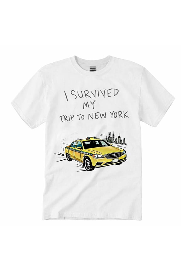I Survived My Trip to New York Shirt Funny NYC Yellow Taxi Graphic Tee