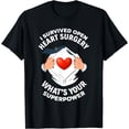 thumbnail image 1 of I Survived Open Heart Surgery Funny Bypass Heart Survivor T-Shirt, 1 of 4