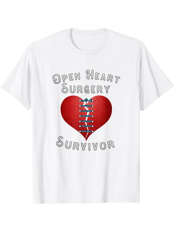 I Survived Open Heart Surgery Heart Attack Survivor - Heart T-Shirt men and women can wear, black, white, gifts