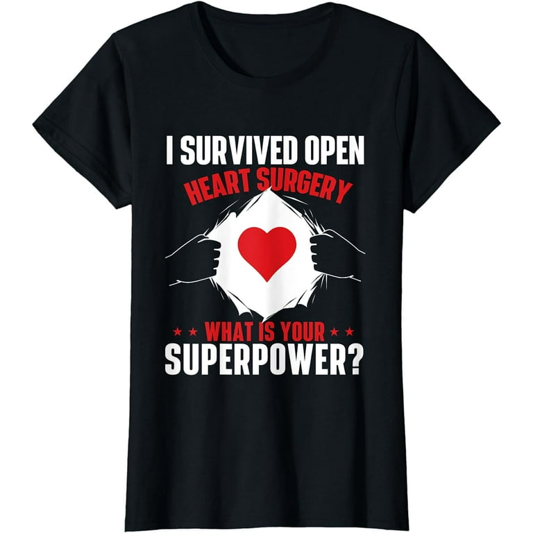 I Survived Open Heart Surgery Tshirt; Heart Attack Survivor I Survived Open Heart Surgery Tshirt; Heart Attack Survivor
