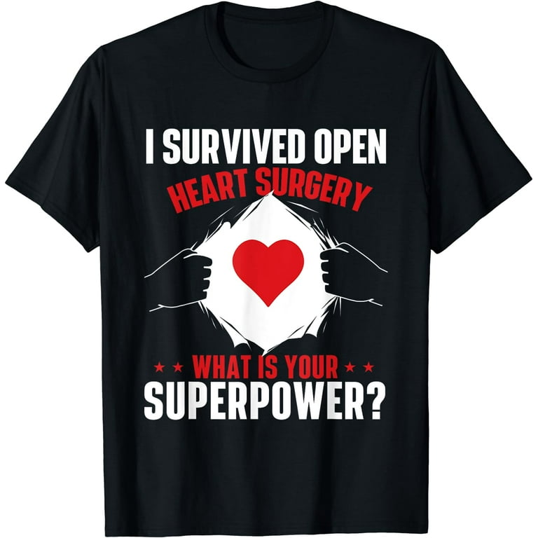 I Survived Open Heart Surgery Tshirt; Heart Attack Survivor I Survived Open Heart Surgery Tshirt; Heart Attack Survivor