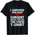 thumbnail image 1 of I Survived Open Heart Surgery Hilarious Recovery Gift Design T-Shirt, 1 of 4