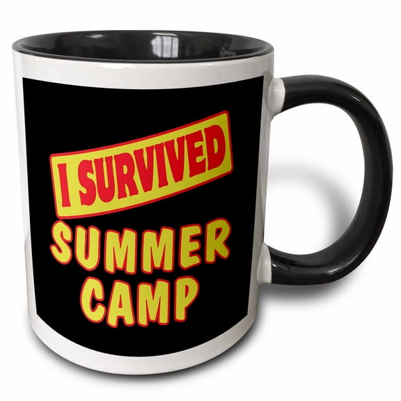 3drose, I Survived Summer Camp Survial Pride and Humor Design, 11oz Two-tone Black Mug