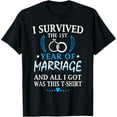 thumbnail image 1 of I Survived The First Year Of Marriage Wedding T-Shirt, 1 of 4