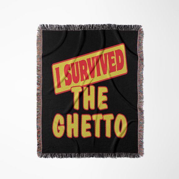 I Survived The Ghetto Survial Pride And Humor Design, Woven Blanket