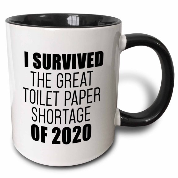 3drose, I Survived the Great Toilet Paper Shortage of 2020, 11oz Two-tone Black Mug