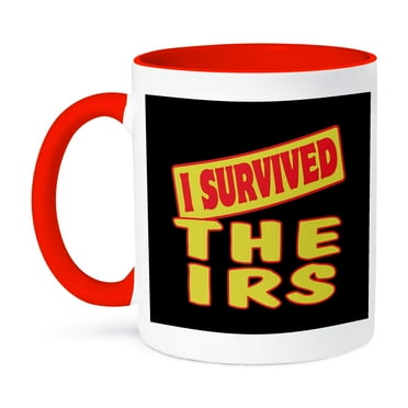 3dRose, I Survived The Irs Survial Pride And Humor Design, 11oz Two-Tone Red Mug