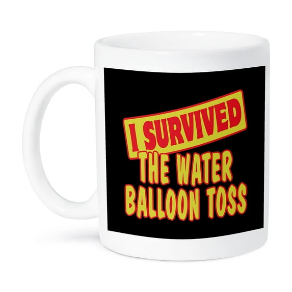 3dRose, I Survived The Water Balloon Toss Survial Pride And Humor Design, 11oz Mug