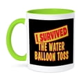 thumbnail image 1 of 3dRose, I Survived The Water Balloon Toss Survial Pride And Humor Design, 11oz Two-Tone Green Mug, 1 of 7