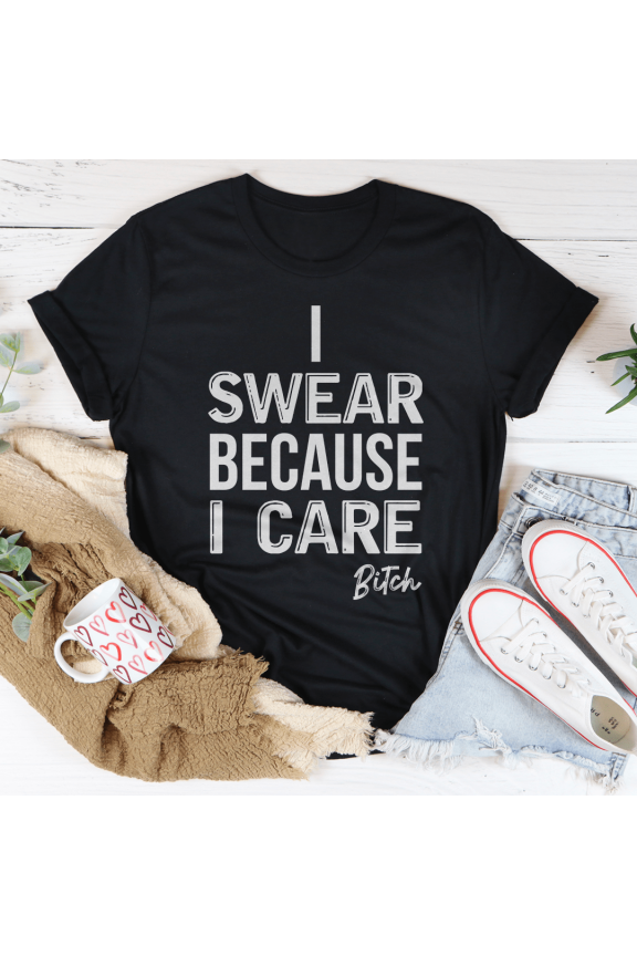 I Swear Because I Care Tee Athletic Heather S Peachy Sunday T-Shirt