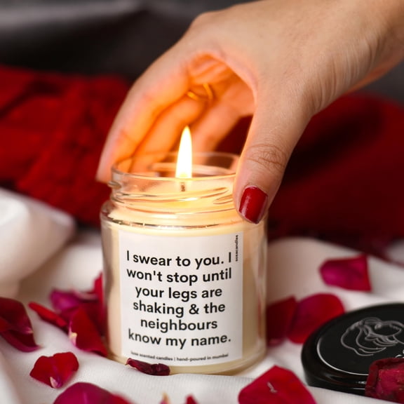 I Swear I Won't Stop.. Scented Candles Gift Set | Valentine Gift For Girlfriend Boyfriend | Candle Gift Set for Girlfriend Boyfriend Men Women | Birthday Gifts | Couple Gifts | Gift For Loved Ones