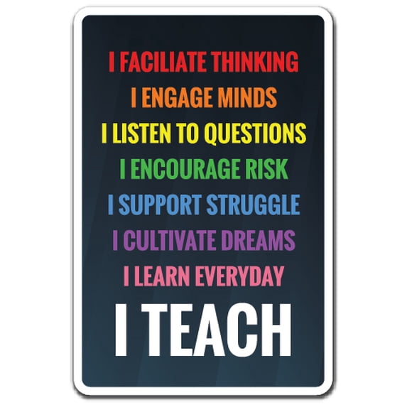 I TEACH Decal teacher school parents college high school teacher | Indoor/Outdoor | 7" Tall