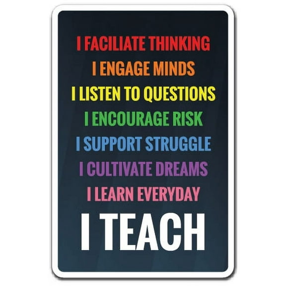I TEACH Decal teacher school parents college high school teacher | Indoor/Outdoor | 7" Tall