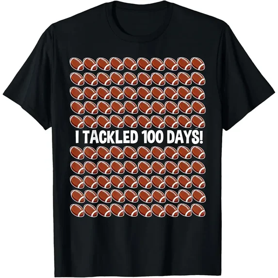 I Tackled 100 Days Of School 100th Day Party Football Kids T-Shirt