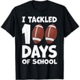 thumbnail image 1 of I Tackled 100 Days Of School Football 100th Day Party Boys T-Shirt mens t shirt，black，women，funny，misfits，men，journey, 1 of 4