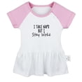thumbnail image 1 of I Take Naps But I Stay Woke Funny Dresses For Baby, Newborn Babies Skirts, Infant Princess Dress, 0-24M Kids Graphic Clothes (Pink Raglan Dresses, 0-6 Months), 1 of 5