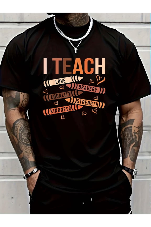 I Teach Love Bravery Equality Black African American Teacher T-Shirt for Men Women Girls Kids Soft Cotton Lightweight Casual Graphic Tee,Casual Summer Fashion T-shirt