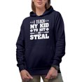 thumbnail image 1 of I Teach My Kid to Hit and Steal - Baseball Player Mom, Dad or Parent Pun Quote, Navy Blue Hooded Sweatshirt or Hoodie, 3XL, 1 of 5