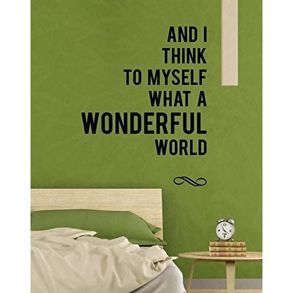 I Think What A Wonderful World Vinyl Decals Wall Sticker Quotes, Black, 23x18-Inch