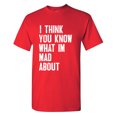 thumbnail image 1 of I Think You Know What I'm Mad About Sarcastic Humor Graphic Tees Gift For Mens Novelty Funny T Shirt, 1 of 5
