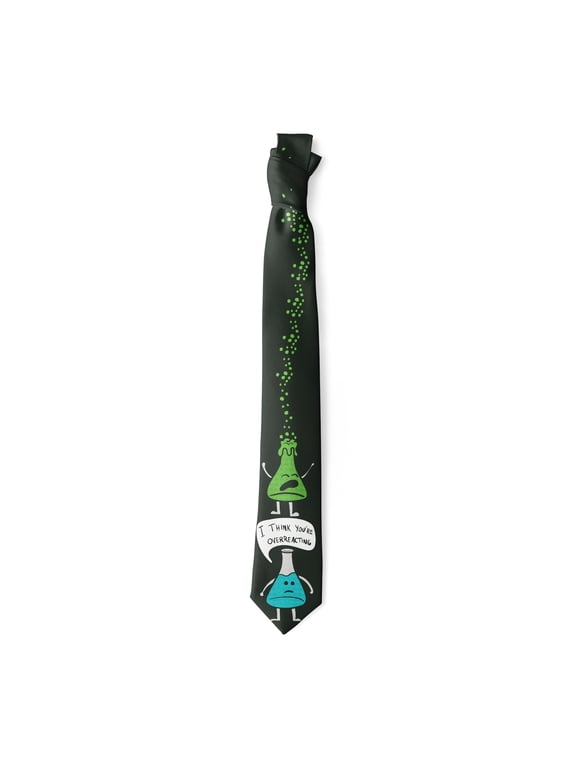 I Think You're Overreacting Necktie Funny Ties Science Teacher Tie Mens Novelty Neckties