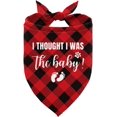 thumbnail image 1 of I Thought I was The Baby Dog Bandana, Dog Bandana, Buffalo Plaid Pet Scarf, Dog Scarf Accessories,Baby Announcement Dog Bandana, Dog Bandana Gift for Dog Bandana Pet Scarf (B36), 1 of 4