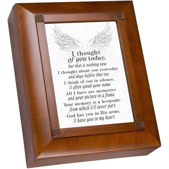 I Thought Of You Natural Brown 8 x 10 MDF Decorative Tabletop Friendship Box