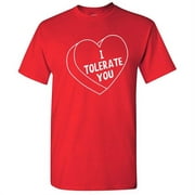I Tolerate You Couples Tshirt Novelty Humor Graphic Tees Valentines Day Gift For Husband Anniversary Birthday Christmas Funny Sarcastic T Shirt