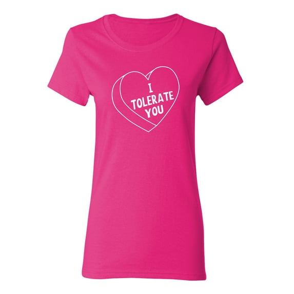I Tolerate You Sarcastic Novelty Gift Idea Adult Humor Funny Women's Casual Tees
