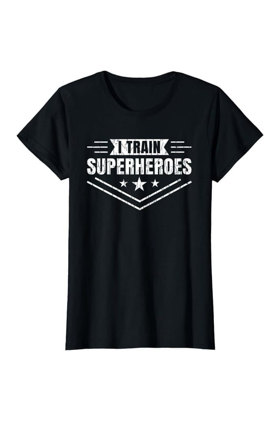 I Train Superheroes Funny Personal Trainer Fitness Graphic T-Shirt