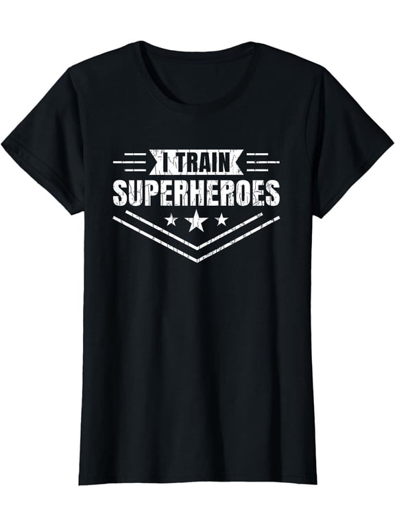 I Train Superheroes Funny Personal Trainer Fitness Graphic T-Shirt