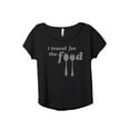 thumbnail image 1 of I Travel For The Food Women's Fashion Slouchy Dolman T-Shirt Tee Heather Black X-Large, 1 of 3