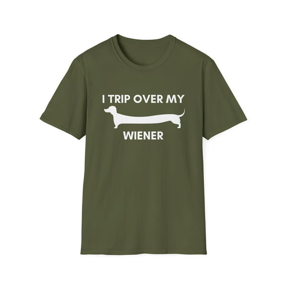 I Trip Over my Wiener Tshirt Funny Mens Graphic tees Dog Puppy Shirts