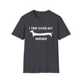 thumbnail image 1 of I Trip Over my Wiener Tshirt Funny Mens Graphic tees Dog Puppy Shirts, 1 of 4