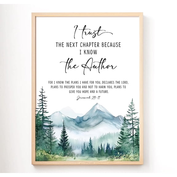 I Trust The Next Chapter Christian Quote Print, Unframed Paper Poster 8x10in