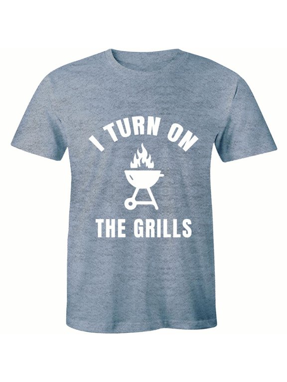 I Turn Grills On Grilling BBQ Barbecue Smoke Meat Pork Steak Men's T-Shirt