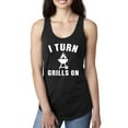 thumbnail image 1 of I Turn Grills On Pop Culture Ladies Racerback Tank Top, Black, Small, 1 of 3