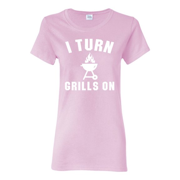 I Turn Grills On Pop Culture Womens Graphic T-Shirt, Light Pink, 3XL