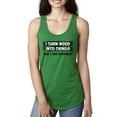 thumbnail image 1 of I Turn Woods Into Things Superpower Woodworker Pop Culture Ladies Racerback Tank Top, Kelly, Small, 1 of 3