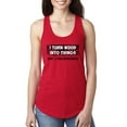 thumbnail image 1 of I Turn Woods Into Things Superpower Woodworker Pop Culture Ladies Racerback Tank Top, Red, Large, 1 of 3