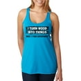 thumbnail image 1 of I Turn Woods Into Things Superpower Woodworker Pop Culture Tri-Blend Racerback Tank Top, Vintage Turquoise, Large, 1 of 3