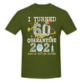 thumbnail image 1 of I Turned 60 In Quarantine Cute 60th Birthday 2021 Men'S Basic Short Sleeve T-Shirt Moss Green Medium, 1 of 5