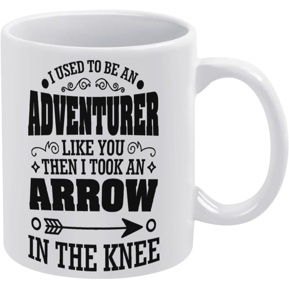 I Used To Be An Adventurer Like You Then I Took An Arrow In The Knee Mug Funny Coffee Mug Ceramic Cup Tea 11 Oz For Women Men Novelty Birthday Gift