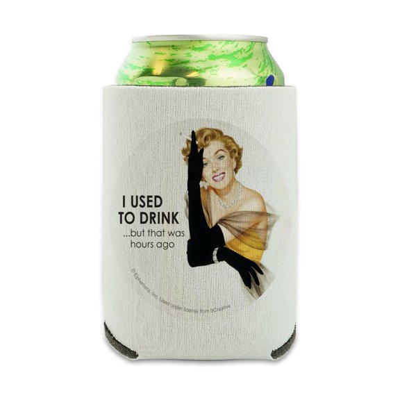 I Used to Drink but that Was Hours Ago Funny Humor Can Cooler - Drink Sleeve Hugger Collapsible Insulator - Beverage Insulated Holder