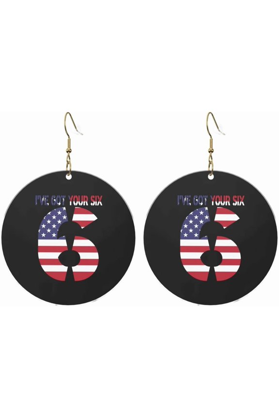 I'Ve Elegant Got Your Six Sleek Round Acrylic Earrings Lightweight Versatile For All Occasions[j752]