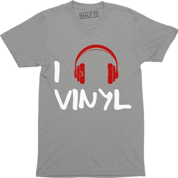 I Vinyl - Music Geek Retro Records Headphone Men's T-Shirt